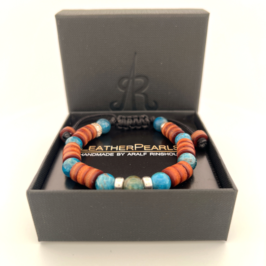 LeatherPearl Makramee-Armband mit Apatit